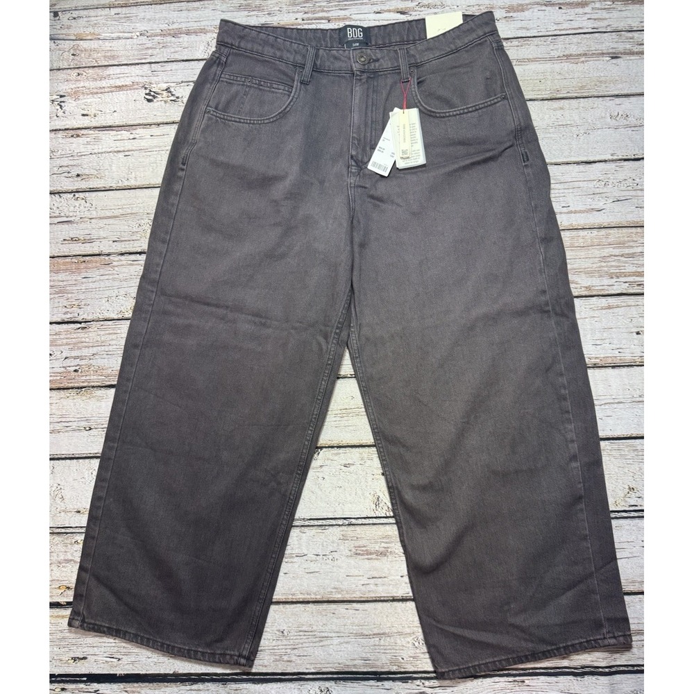 BDG Low Rise Jaya Baggy Wide Leg Super Loose Jeans Women's Size 34W Brown NWT